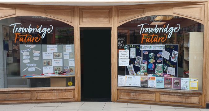 Trowbridge Future window display displaying our information