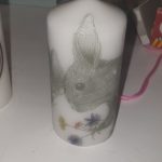 grey bunny candle