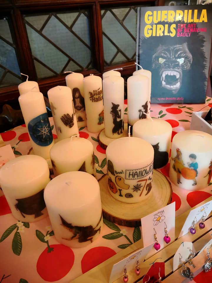 Halloween Candles made by Trowbridge service users group available at the Trowbridge Town Hall Shop