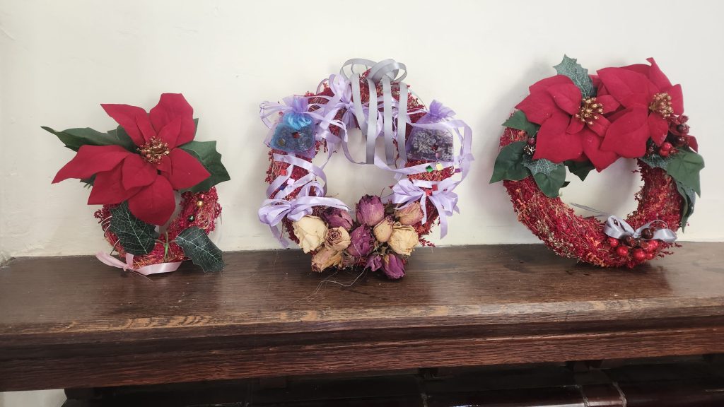 Christmas Wreaths which are also available from the Trowbridge Town Hall Shop