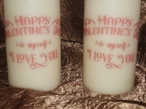 For our singles our valentines day candle is from your self with a special message.