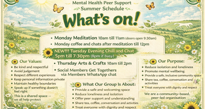 Trowbridge Service Users Group: Mental Health Peer Support Summer Schedule 2026 Trowbridge Service Users Group: Mental Health Peer Support Summer Schedule 2026